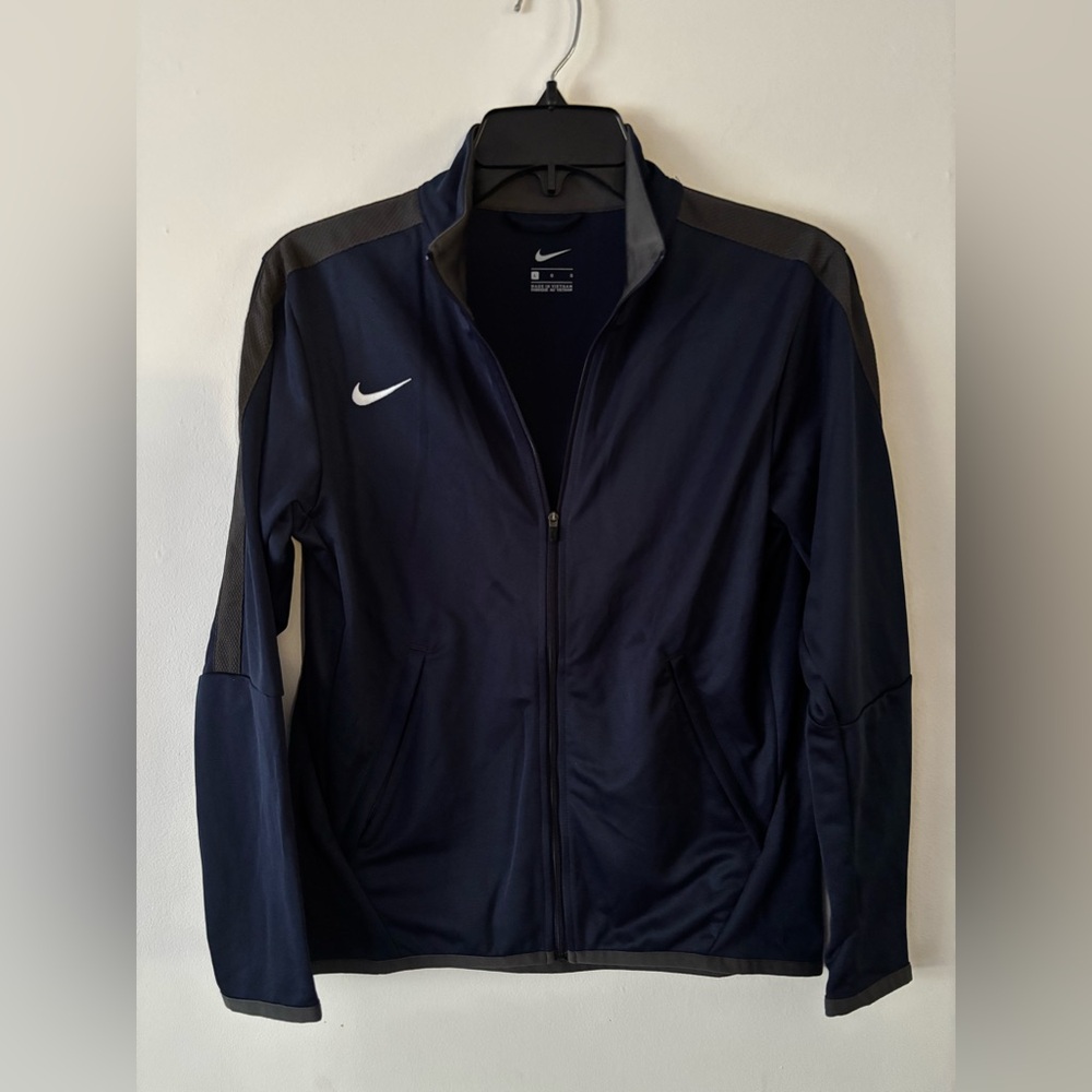 Nike navy blue and gray lightweight zip up athletic casual jacket youth large